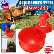 1/2/4Pcs Water Drinking Cups Chicken Waterer/Automatic Poultry Drinkers Kit 6J
