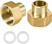 Pack of 2 Reducer Extension 3/4 Inch External x 1 Inch Inner Brass Male/Female Thread Reducer Adapter for Conversion of Pipe Connections