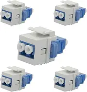 USHANLIN LC to LC Coupler Multimode LC Fiber Keystone Optic Duplex 10GB F/F for Wall Plates, Patch Panels, Surface Mount Boxes (5 Pack, LC)