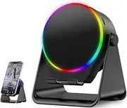 4-in-1 360° Rotating Bluetooth Speaker Stand, Cell Phone Stand with Wireless Bluetooth Induction Speaker, Cool Multi Functional Gadget, Anti-Slip Base Hd Surround Sound (Black)