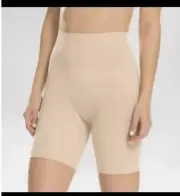 Spanx Assets Womens Remarkable Results Mid Thigh Shaper Light Biege Medium