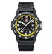 Luminox Men's 44mm Leatherback Sea Turtle Black Dial Yellow Accent Watch XS.0325