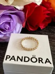 Authentic Pandora 14K Gold Linked Love Ring Size 54 (7 US)