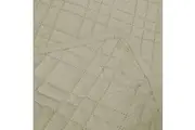 Morris Beige Ultrasonic Embossed Lightly Quilted Reversible Coverlet Set Queen