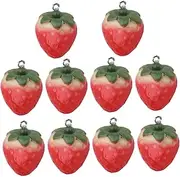 [STOBOK] Elegant Handmade Craft Charms Strawberry 3d Pendant Keychain for Bag Diy Bracelet Accessory