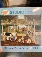 Grandpa Bates Barn Cow Horse Cat Bits and Pieces Jigsaw Studio Puzzle 1000 pc #3