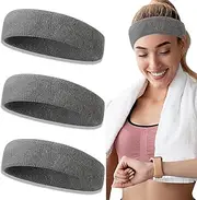 3-Piece Sweatband Set, Breathable Headband, Fitness Sweatbands, Absorbent Sweatband Children, Women & Men Headband for Jogging, Running, Walking, Cycling, Riding