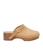 Muller shoes with logo wood soles 36,37,38,39 Nude