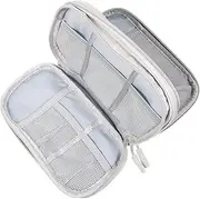 1Pc Electronics Organizer Pouch Travel Carry Bag for Hard Drives Chargers Accessories Multi Functional Storage Case for Home Office Travel Grey