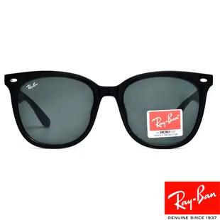 RayBan雷朋 膠框方框太陽眼鏡 9M88配戴款/黑 深綠鏡片#RB4379D 60171-55mm