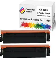 2 Pack Black Compatible Toner Cartridge Replacement for HP 201X CF400X (2,800 Pages) for HP Color Laserjet Pro MFP M252 M252dw M252n M274n M277 M277dw M277n