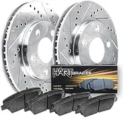 Hart Brakes Front Brakes and Rotors Kit |Front Brake Pads| Brake Rotors and Pads| Ceramic Brake Pads and Rotors - PHCF.52006.02