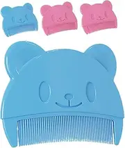 BATHVEVE 4Pcs Hair Brush and Shampoo Cradle Cap Comb Care Kit with Lightweight Portable Design Charming Bear Shape for Gentle Scalp Grooming and Cradle Cap Removal