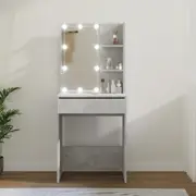 vidaXL Dressing Table with LED Concrete Grey 60x40x140 cm