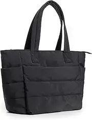 [Whyzsjnclg] Puffy Tote Bag, Lightweight Tote Bag with Zipper, Elegant Quilted Tote Bag, Portable Tote Bag with Compartments, Soft Polyester Handbags Gifts for Women & Girls, Puffy Tote Bag