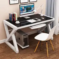 在飛比找樂天市場購物網優惠-電腦桌家用電腦桌臺式桌鋼化玻璃辦公桌簡約現代書桌創意桌子辦公