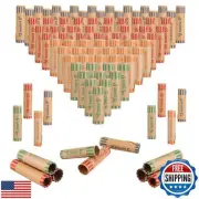 Oungy 512 PCS Preformed Coin Wrappers Assorted Coin Wrappers Rolls Change Rol