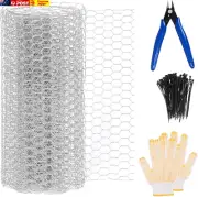 104Pcs Approx 13.7"X 236" Chicken Wire Net Set, Poultry Wire Netting, Hexagonal