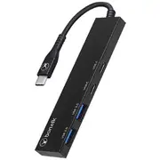 Bonelk Long-Life USB-C to USB-C/A 4 Port Slim Hub Space Black