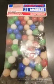 Vintage NOS Bag of 60 Gladding-Vitro Agate Marbles Made in USA