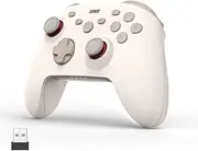 IINE Wireless PC Controller, Pro Controller with Hall Effect Joysticks/Triggers, PC Gamepad with 1000Hz Polling Rate/1000mAh Battery, Multi-Platform Support (White)