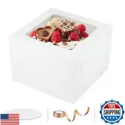 KGVZPT White Cake Boxes 12 inch Tall Cake Container with Window for 8 Inch Ta