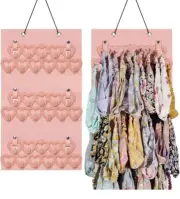 Hanging Baby Girl Headbands Storage Hair Bows Organizer Holder for Baby GirlPink