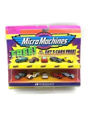 Micro Machines #9 Porsches Set + 5 Free Cars 911 Turbo Boxster Galoob Toys 1997