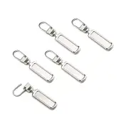 TOPASION Metal Zipper Pull Replacement for Small Holes, 5 Pcs Silver