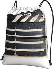 EdWal Classic Movie Clapboard Black Print Drawstring Backpack Gym Bags Sports Bags With Zipper Pocket For Travel Swimming Beach, Black, One Size