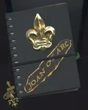 JUNK JOURNAL JOAN OF ARC #2 VINTAGE BRASS FLEUR DE LIS ON COVER FREE SHIPPING