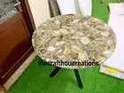 18"x18" Natural Agate Geode Coffee Side Table Top, Agate Table Top, Patio Decors
