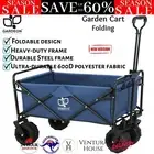 Gardeon Garden Cart Folding 120kg Trolley Outdoor Camping Wagon Barrow Beach New