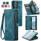 Leather Zipper Pocket Wallet Case with Wrist Strap For Samsung Galaxy Z Fold6/4
