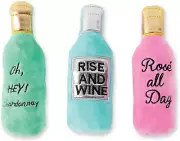 NEW Making Pour Decisions Dog Plush Squeaky Crinkle Toys Set of 3 rise & wine