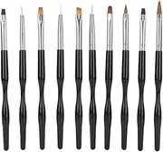 Nail Art Pen Portable Professional Gel Painting Dotting Drawing Pen Nail Carving Patterns Makeup Effects 10pcs for Home Salon Black