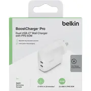 Belkin BoostCharge PRO Dual USB-C Wall Charger w/ PPS 60W - White