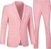 [SISAVE] Mens Suit 2 Pieces Suits for Men Slim Fit Blazer Wedding Prom Tuxedo Suit Jacket Pants Set