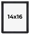 14x16 Shadow Box Frame Black | 1 Inches Deep Real Wood Farmhouse Shadowbox Displ