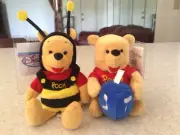 Disney Hanukkah w/ Dreidel & Winnie the Pooh Bumble Bee Bean Bag Plush Set NWT