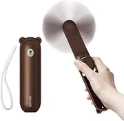 JISULIFE Handheld Fan with 4500 mAh Powerbank Max 46 Hours Runtime,Pocket Fan Portable Battery Operated or USB Powered Folding Personal Fan,3 Speeds,Enhanced Airflow,Rechargeable Quiet Mini Fan-Brown