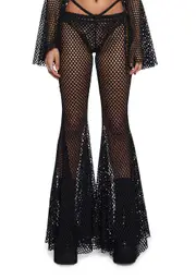 [Club Exx] Techno Fantasy Flare Pants - Black