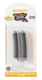 Bachmann Half Section 12.50" Radius Curved Track, 6pcs, N Scale, #BAC44822