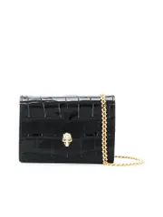 Alexander Mcqueen Crocodile Effect Chain Wallet
