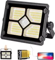 Solar Work Light Rechargeable, Portable Led Work Light 100W Waterproof LED Floo
