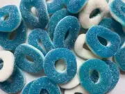 BLUE RASPBERRY Flavored Chewy Gummy/Gummi Rings-Bulk Candy- 1/2 Pound