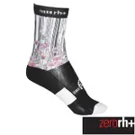 【ZERORH+】義大利實花系列專業高筒運動襪-15CM(白色 ECX9108_49P)