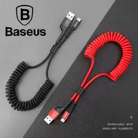 在飛比找PChome24h購物優惠-倍思 Baseus 彈簧伸縮 Type-C 傳輸線 1M