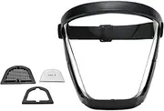 Eigell Full Face Shield Anti Fog Professional Respiratory Windshield Anti Scratch Coated Removable Filter Plug for Outdoors Adults Woodworking, black