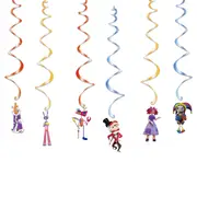 6PC The Amazing Digital Circus Turtles Party Supplies Spiral Swirl Hanging Birthday Decorations